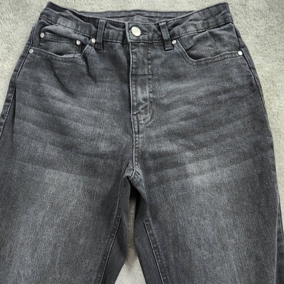 NOBO Jean Womens 3 Black Girlfriend Stretch  Flare Wide Leg Black - Picture 2 of 13